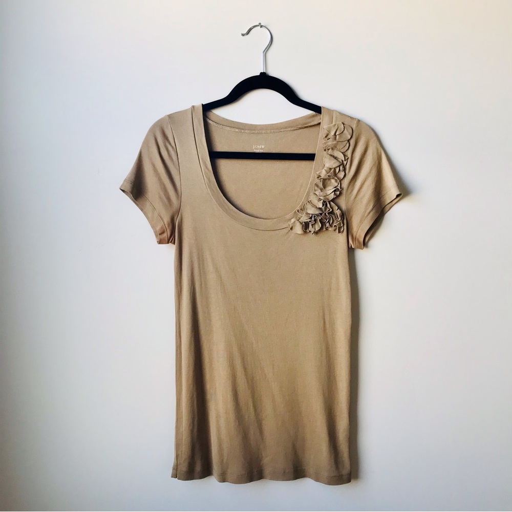 J. Crew Beige Scoop-Neck Tee (Size M)